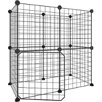 vidaXL -Haustiere Käfig mit Tür 12 Paneele 35x35 cm Stahl schwarz