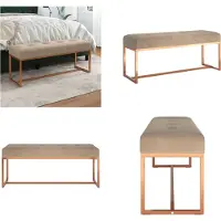 vidaXL Banc Beige 110x36x45 cm Velours