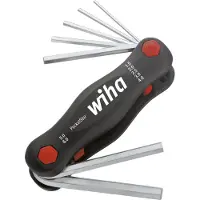 Wiha Jeu de clés coudées à 6 pans, dans support rabattable en plastique PocketStar, 7 pièces, Contenu : 1,5 2 2,5 3: 4 5 6 mm, Long. du boîtier 95 mm