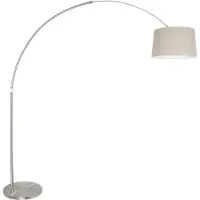 Steinhauer Lampe à arc Gramineus gris avec abat-jour taupe