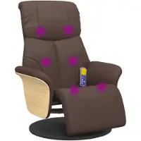 vidaXL Fauteuil de massage avec repose-pieds Marron Similicuir
