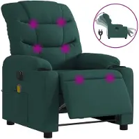 vidaXL Fauteuil de massage électrique Vert foncé Tissu