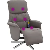 vidaXL Fauteuil de massage avec repose-pieds Taupe Tissu