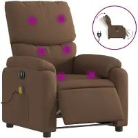 vidaXL Fauteuil de massage électrique Marron Tissu