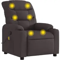 vidaXL Fauteuil de massage brun foncé Tissu