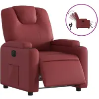 vidaXL Fauteuil relax électrique vin rouge similicuir