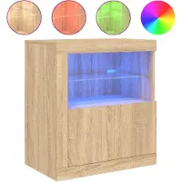 vidaXL Sideboard avec lampes LED Chêne Sonoma 60,5x37x67 cm