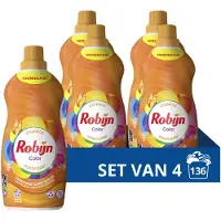Robijn 4x Robijn Klein & Krachtig Wasmiddel Color 34 Washes 1.19 litres