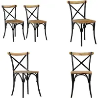 vidaXL Chaises croisées 2 pcs. noir bois massif mangue