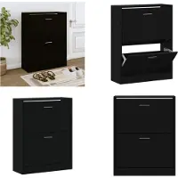 vidaXL Armoire à chaussures Noir 63x24x81 cm Bois d'ingénierie