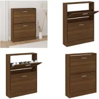 vidaXL Armoire à chaussures Chêne marron 59x17x81 cm Bois d'ingénierie