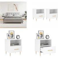 vidaXL Tables de chevet 2 pcs blanc 40x35x47,5 cm bois d’ingénierie