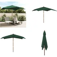 vidaXL Parasol avec mât en bois vert 300x300x273 cm