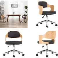 vidaXL Chaise de salle à manger Pivotante Noir Bois courbé et similicuir