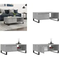 vidaXL Table basse gris béton 90x60x35 cm Bois composite