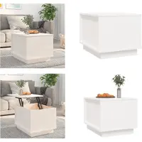 vidaXL Table basse blanche 40x50x35 cm pin massif