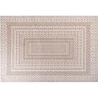 Beliani Tapis jute beige / blanc 160 x 230 cm motifs géométriques tapis court BAGLAR (160 x 230 cm)