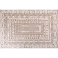 Beliani Tapis jute beige / blanc 200 x 300 cm motifs géométriques tapis court BAGLAR (200 x 300 cm)
