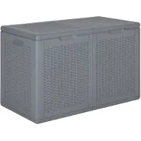 vidaXL Coffre de jardin Gris PP Rotin 180 L