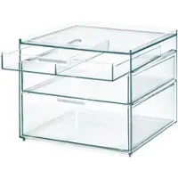 IDesign Organisateur iDesign Sarah Tanno pour Cosmétiques avec 3 Tiroirs Haut Transparent (21 x 20,3 x 17,8 cm)