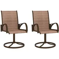vidaXL Chaises de jardin pivotantes 2 pcs. Textilène et acier brun