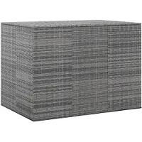 vidaXL Coffre à coussins de jardin en rotin PE 145x100x103 cm Gris