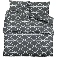 vidaXL Ensemble de literie Gris 240x220 cm coton