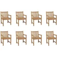 vidaXL Chaises de jardin 8 pcs. Bois massif teck