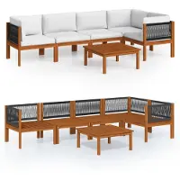 vidaXL Ensemble salon de jardin 6 pièces avec coussins Crème 63 x 63 cm