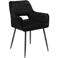 Sonstiges Bronx71 Chaise de salle à manger en velours Mika avec accoudoirs noir