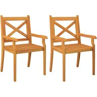 vidaXL Chaises de jardin 2 pcs. Bois massif acacia