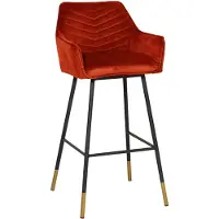 Livin24 Bronx71 Tabouret de bar en velours Fiona 65 - 78 cm cuivre