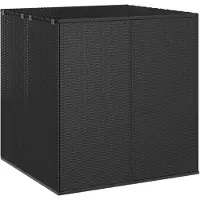 vidaXL Coffre à coussins de jardin en rotin PE 100x97,5x104 cm noir