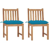 vidaXL Chaises de jardin 2 pcs. avec coussins teck massif
