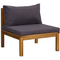 vidaXL Canapé central modulaire avec coussins gris foncé en bois massif d'acacia