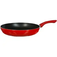 Secret De Gourmet Poêle à frire en émail, aluminium, rouge, 28 cm