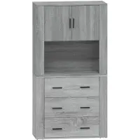vidaXL Highboard Gris Sonoma Matériau dérivé du bois