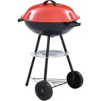 vidaXL Barbecue portable au charbon de bois XXL avec roues 44 cm