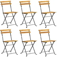 vidaXL Chaises de jardin pliantes 6 pcs. acier et bois massif acacia