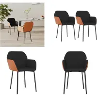 vidaXL Chaise de salle à manger 2 pcs. noir tissu et similicuir