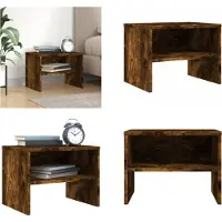 vidaXL Table de chevet Chêne fumé 40x30x30 cm Bois d'ingénierie