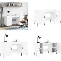 vidaXL Bureau blanc 140x50x75 cm bois composite