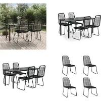 vidaXL Ensemble de jardin 5 pièces noir