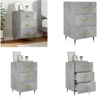 vidaXL Table de chevet gris béton 40x40x66 cm bois d'ingénierie