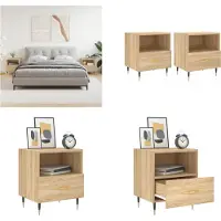 vidaXL Tables de chevet 2 pcs chêne sonoma 40x35x47,5 cm