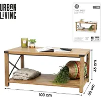 Urban Living Table basse en bois "Jane" - Marron - L 100 x l 55 x H 46 cm