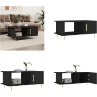 vidaXL Table basse noire 90x50x40 cm bois composite