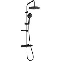 Mexen Ensemble de douche mural KX67 avec pomme de douche et robinet thermostatique, noir - 771506791-70