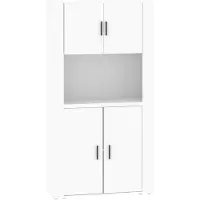 vidaXL Highboard Blanc Matériau dérivé du bois