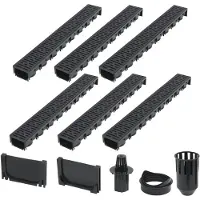 vidaXL Canaux de drainage 6 pcs. Plastique 6 m